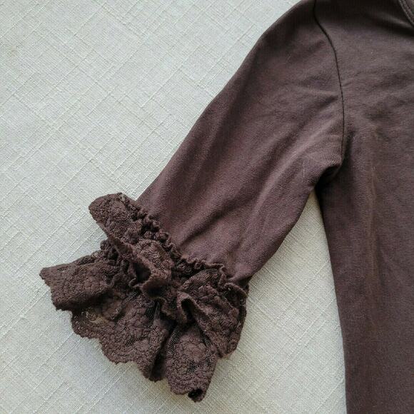 Adorable Essentials Brown Ruffle Top - Picture 3 of 4